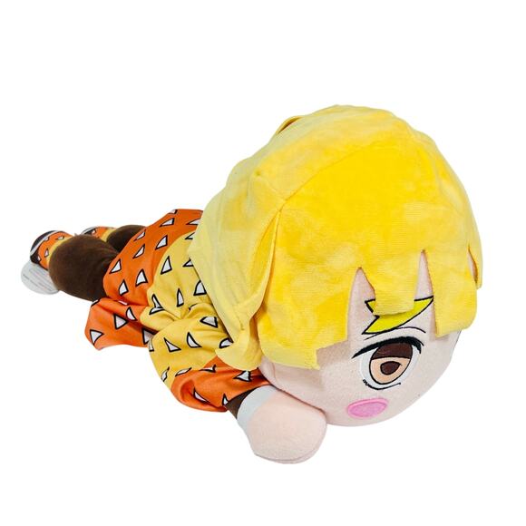 Demon Slayer Lay Down Plush Zenitsu Agatsuma Mega Jumbo Nesoberi Plush 40cm New - Picture 2 of 9